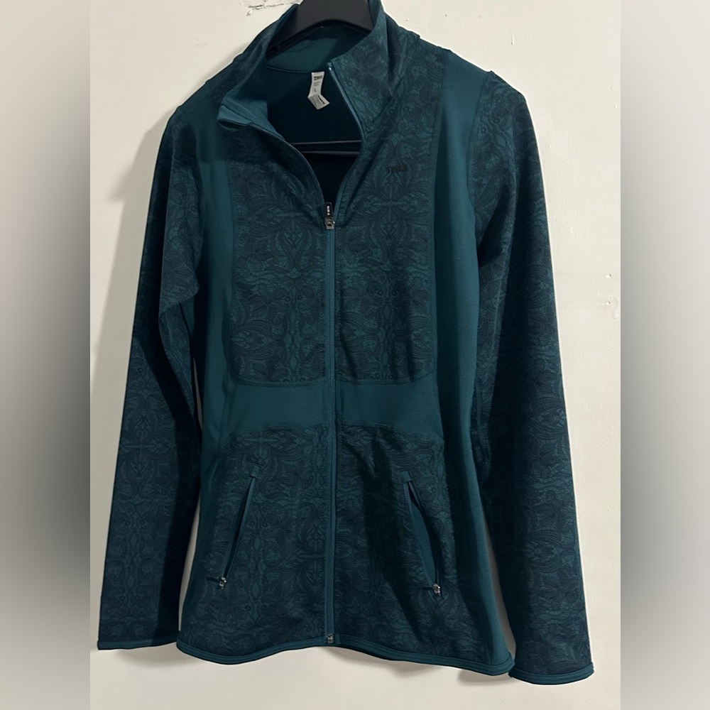TKO Women's Athletic/Performance soft-shell full zipper green jacket  Large